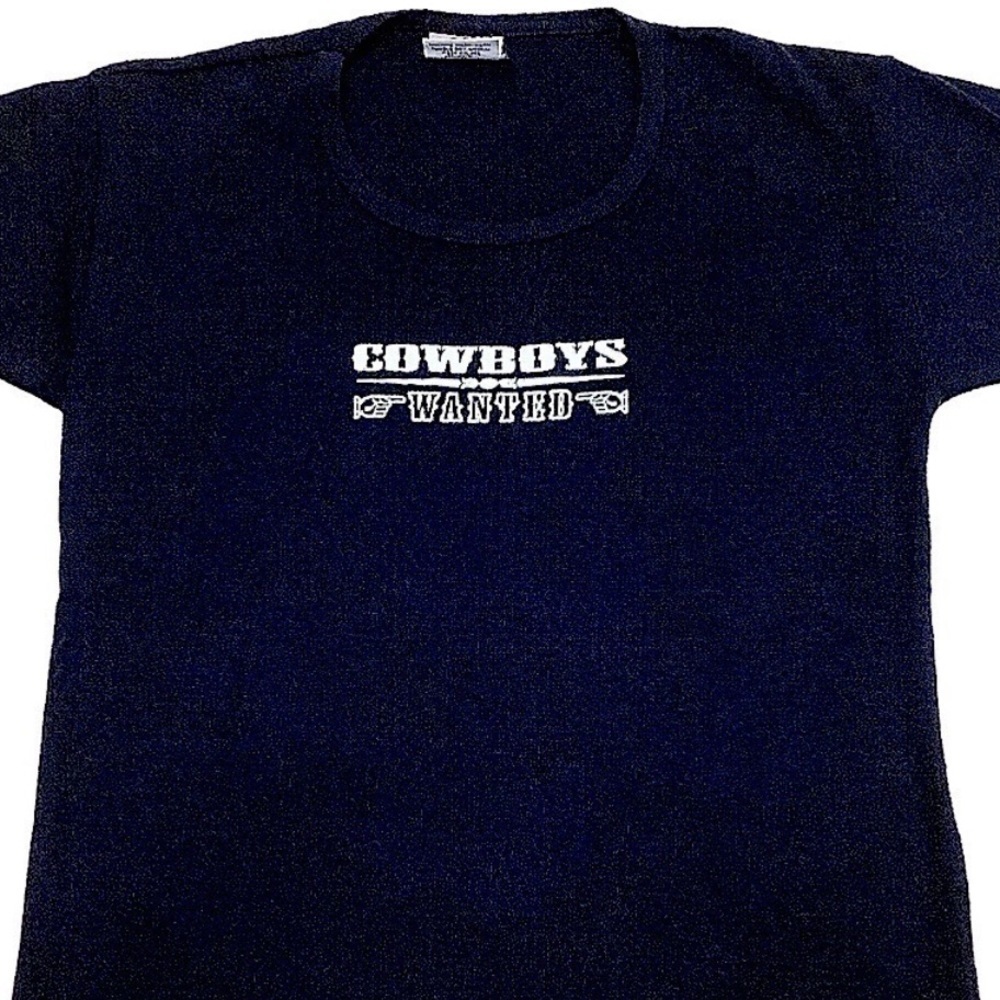 Ashley’s Black Short Sleeve Crew Neck T-Shirt  Cowboy’s Wanted Graphic Sz Large
